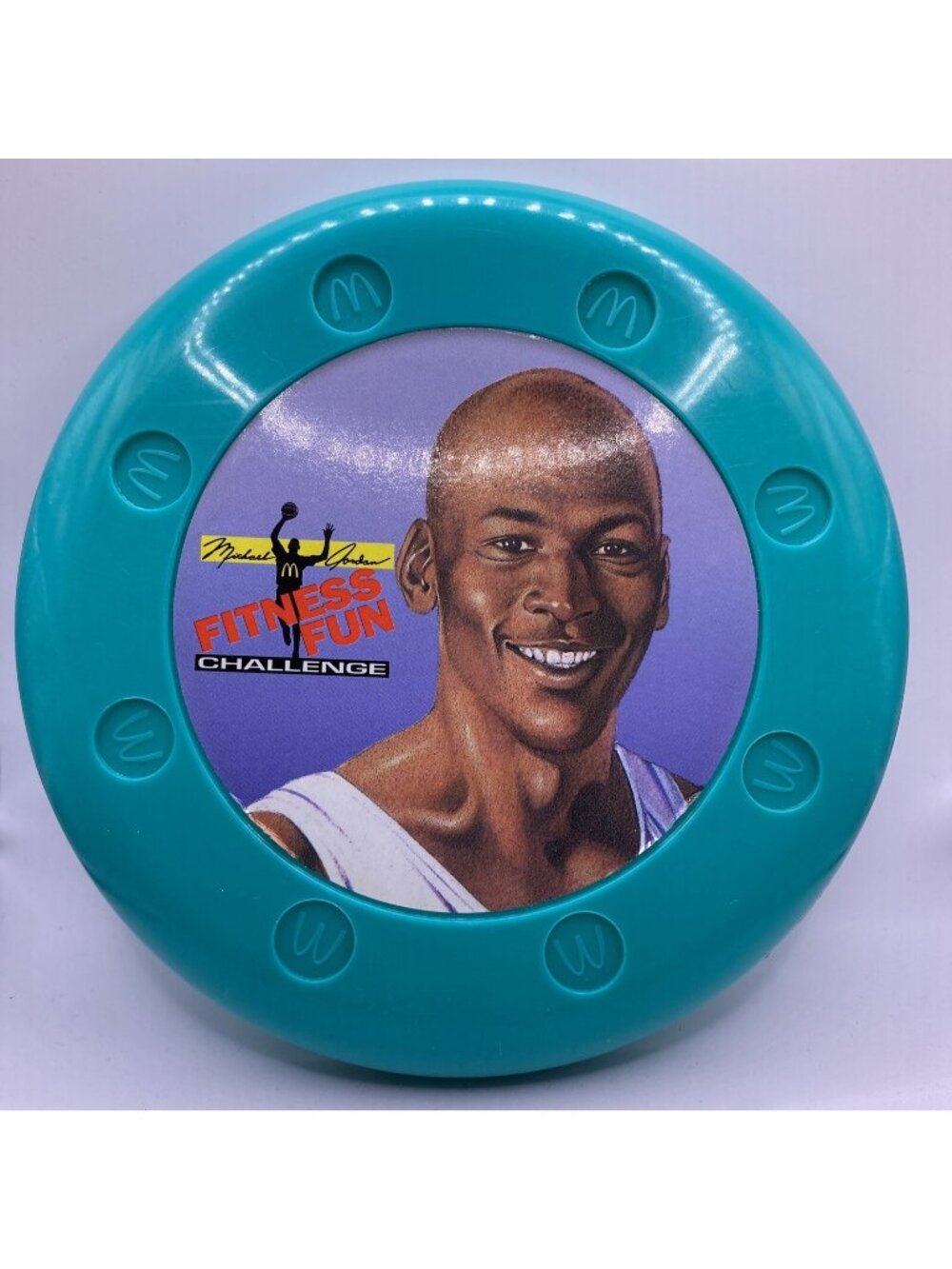 Michael Jordan McDonalds Fitness Fun Challenge Frisbee 1991 Teal Plastic Collect